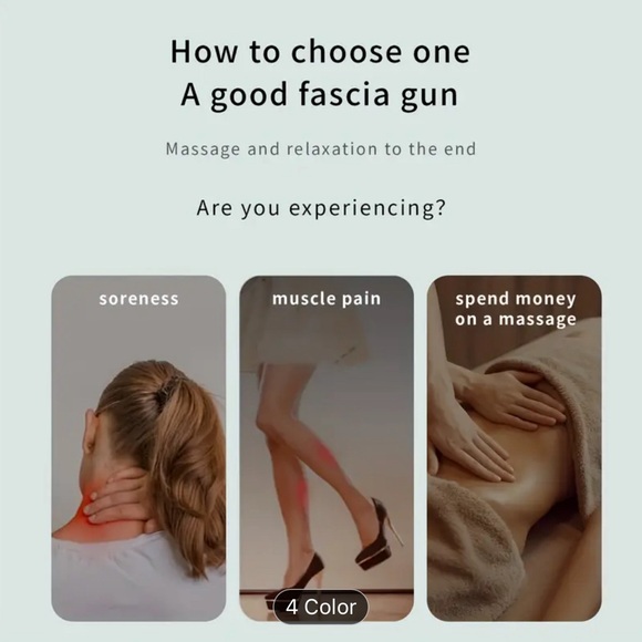 Fascia Gun Muscle Massage Gun, Deep Tissue Muscle Handheld Percussion Massager - Picture 11 of 13